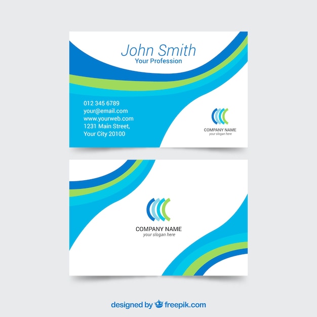 Flat business card template