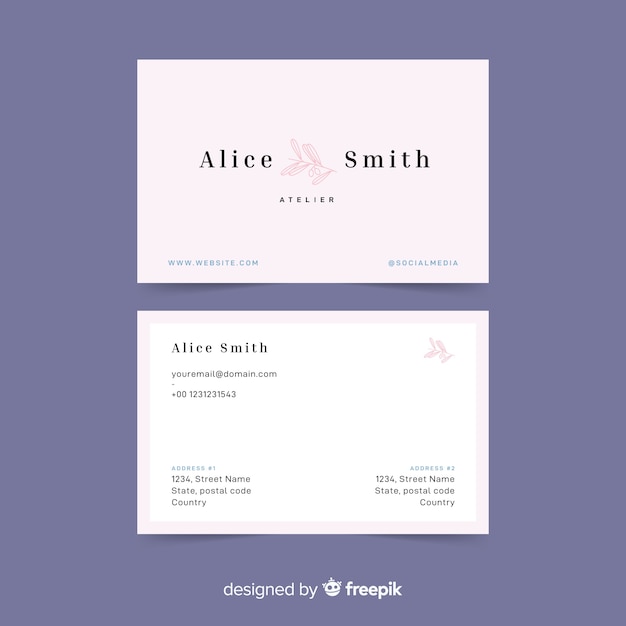 Flat business card template