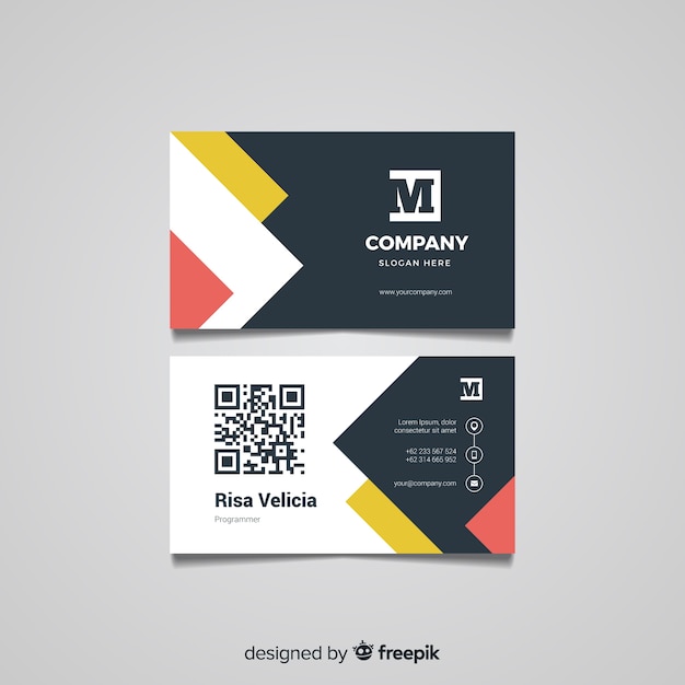 Flat business card template