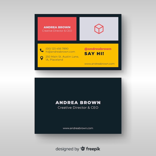 Flat business card template