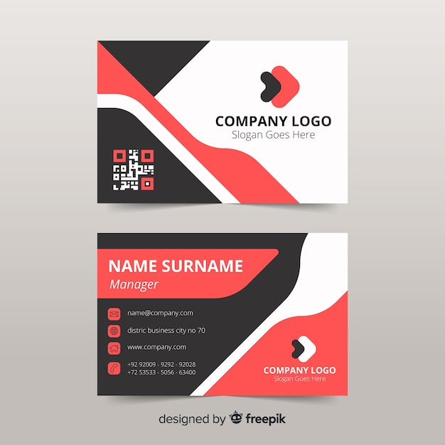 Flat business card template