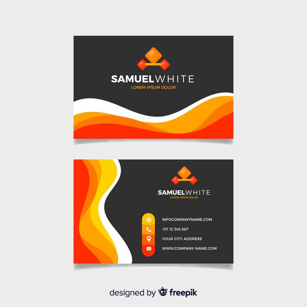 Flat business card template