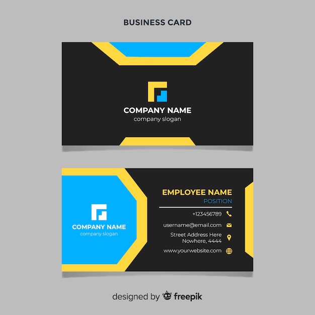 Flat business card template