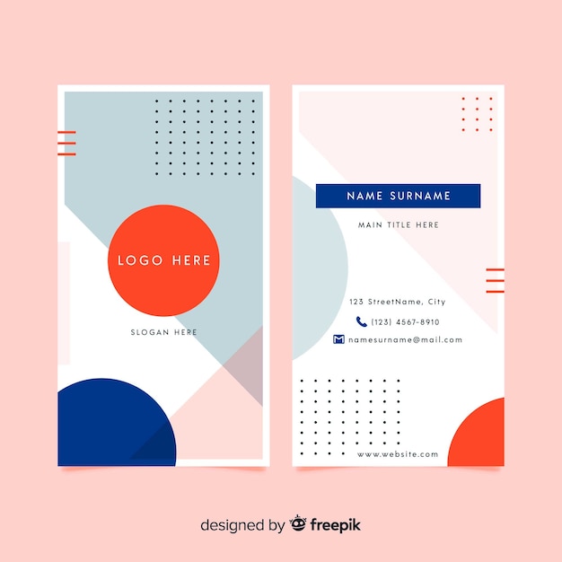 Flat business card template