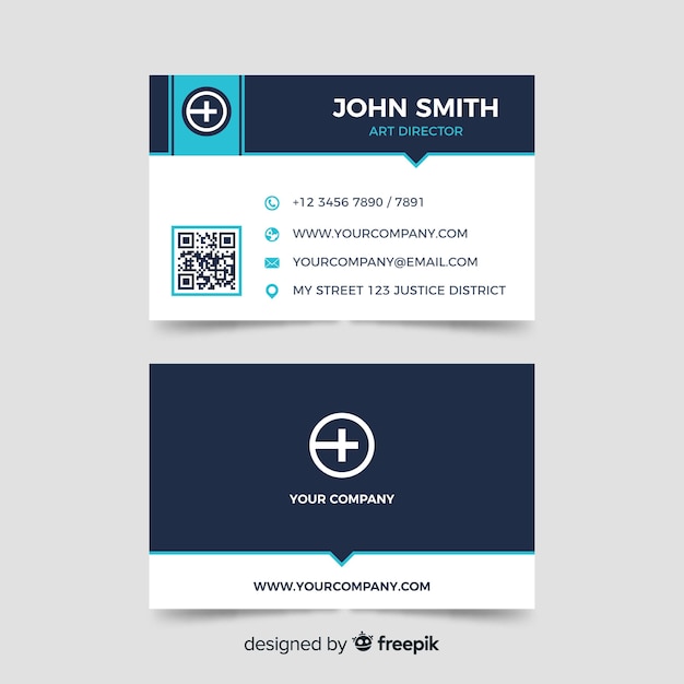 Flat business card template