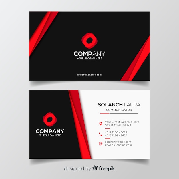 Flat business card template