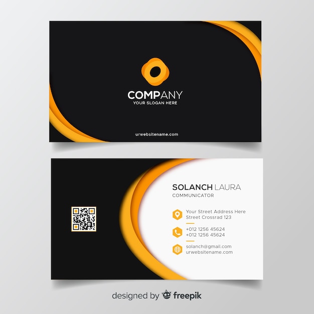 Flat business card template