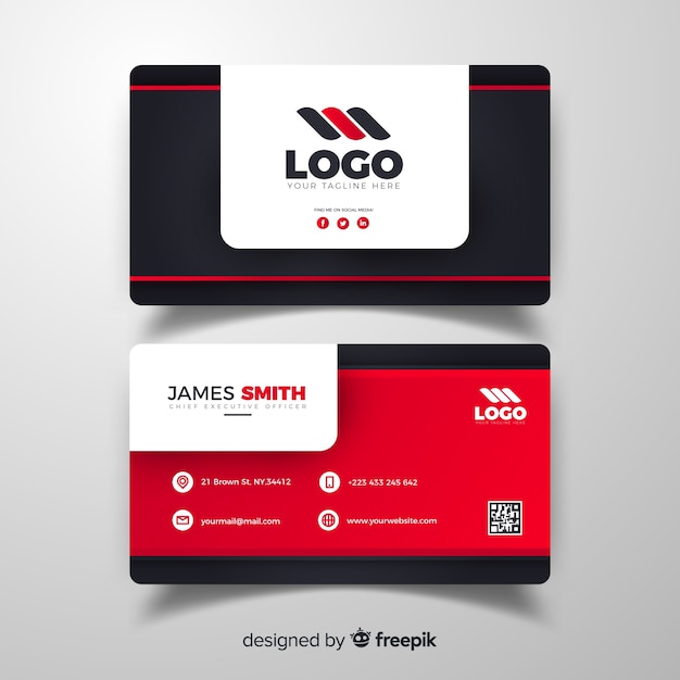 Flat business card