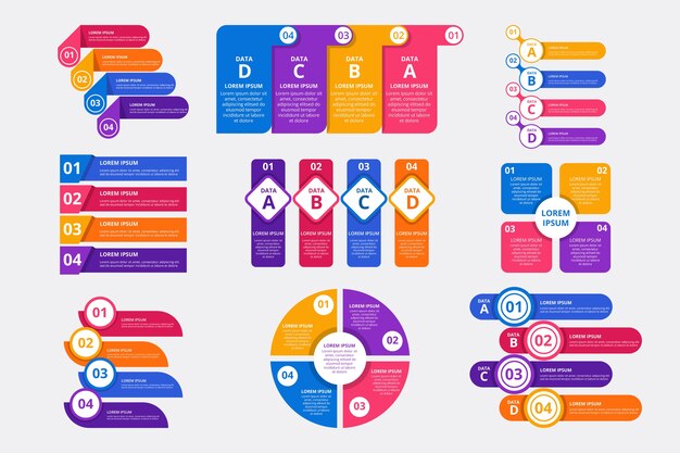 Flat business infographic elements