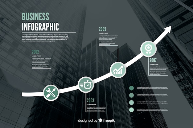 Flat business infographic with photo