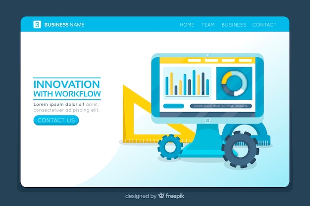 Free Vector flat business landing page template