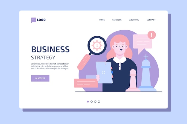 Flat business landing page template