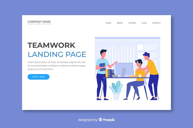 Flat business landing page template