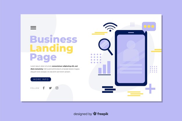 Flat business landing page template