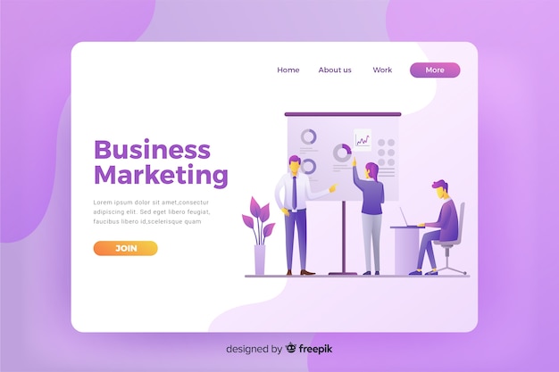 Flat business landing page template