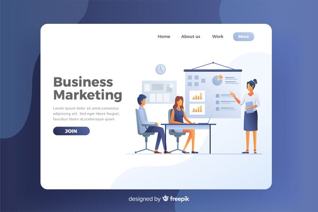 Flat business landing page template