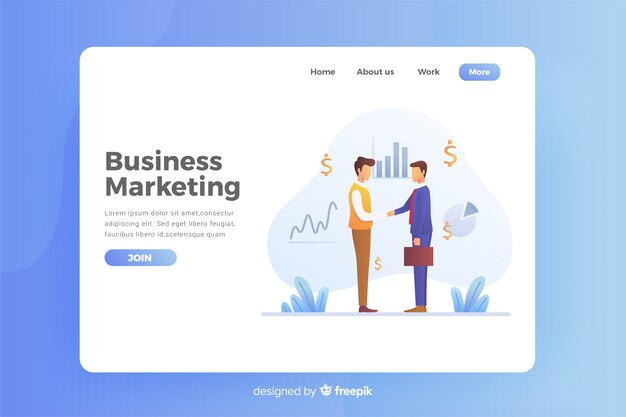 Flat business landing page template