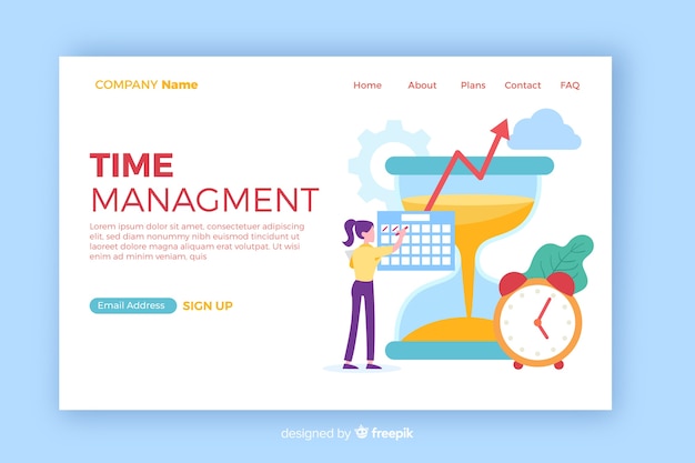 Flat business landing page template