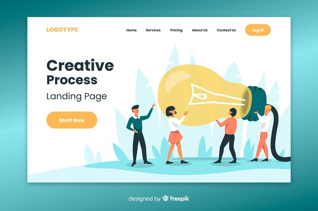 Flat business landing page template