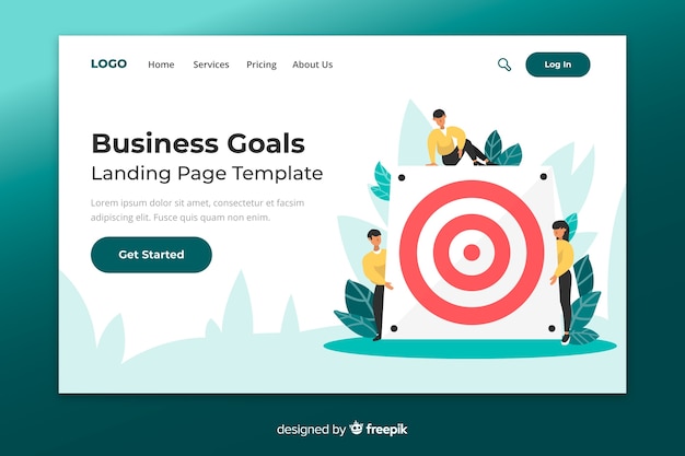 Flat business landing page template