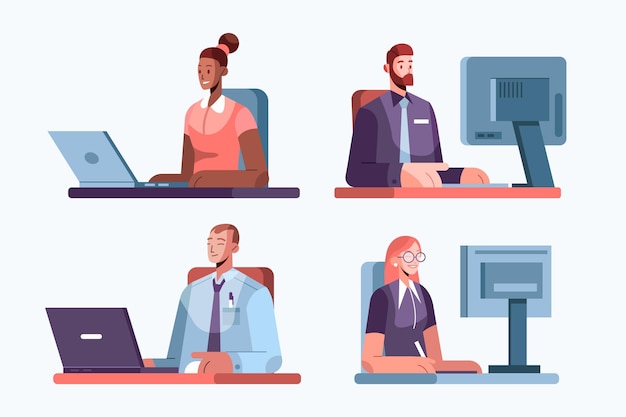 Free Vector flat business people collection