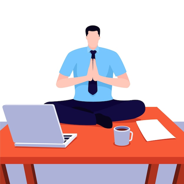 Free Vector flat business person meditating