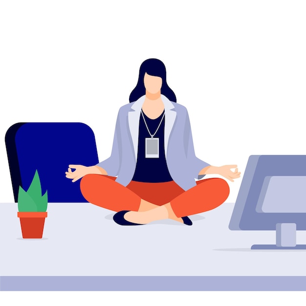 Free Vector flat business person meditating