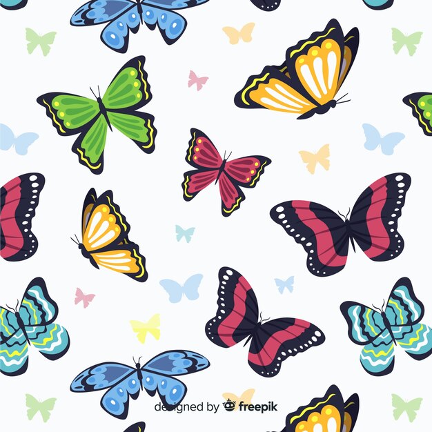 Flat butterflies pattern