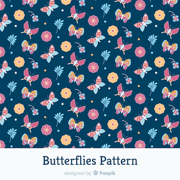 Flat butterflies pattern