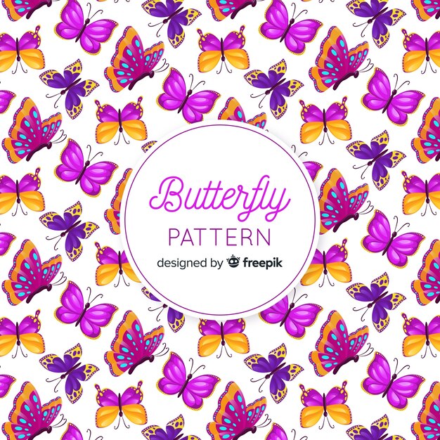 Flat butterflies pattern