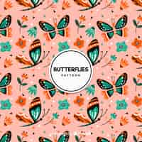 Free vector flat butterflies pattern