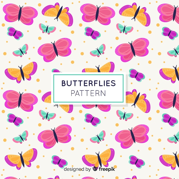 Flat butterflies pattern