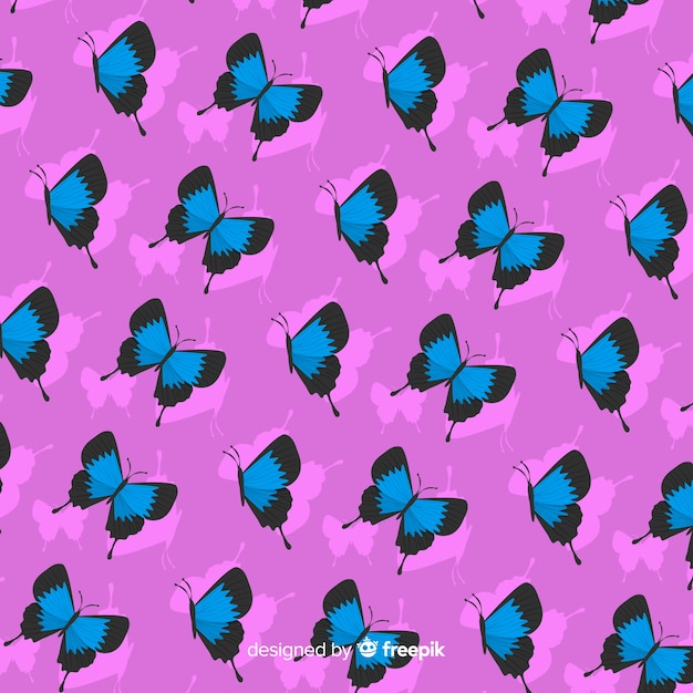 Free Vector flat butterflies pattern