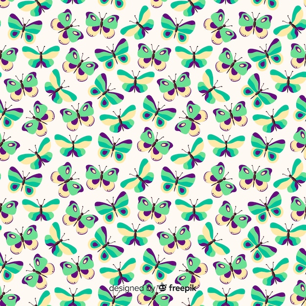 Flat butterflies pattern