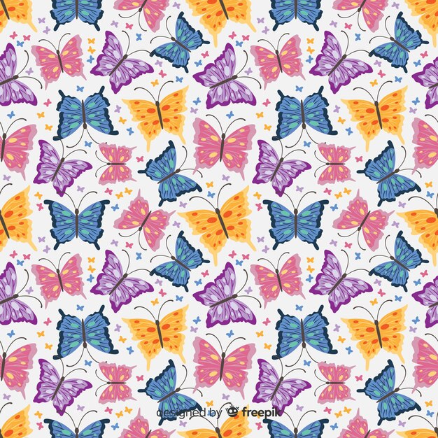 Flat butterflies pattern