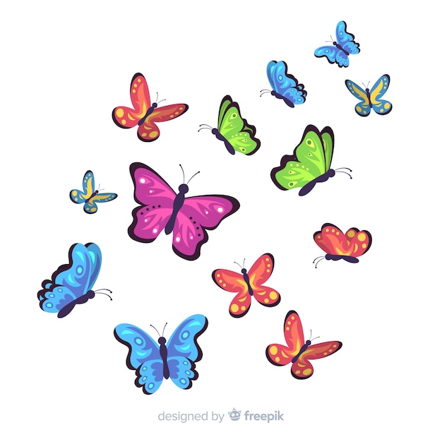 Flat butterfly background