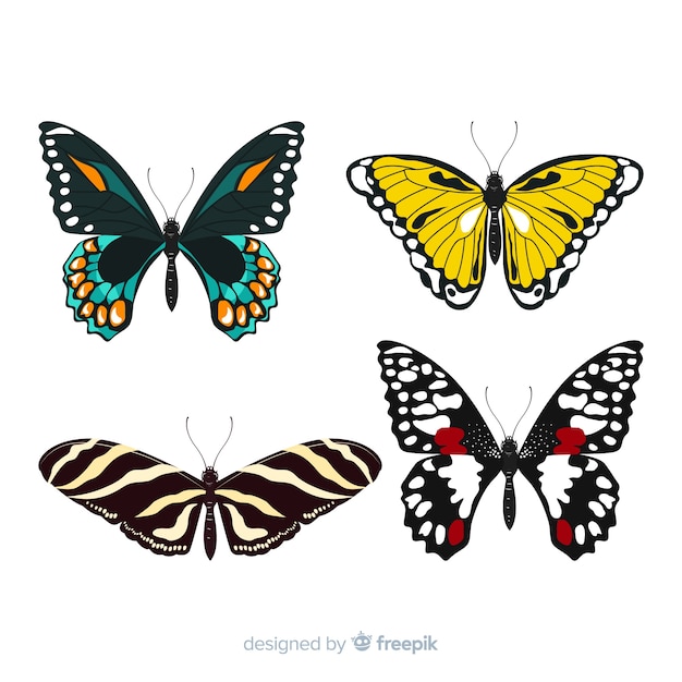 Free Vector flat butterfly collection