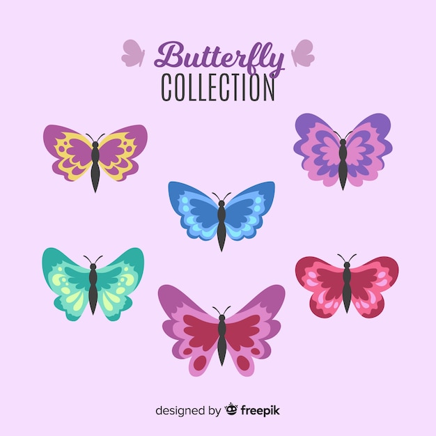 Free Vector flat butterfly collection