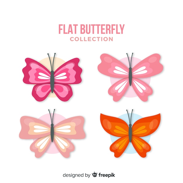 Free Vector flat butterfly collection