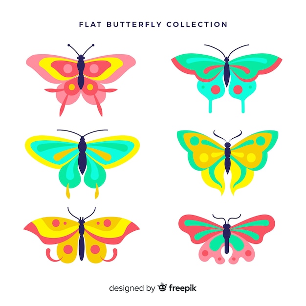 Free Vector flat butterfly collection