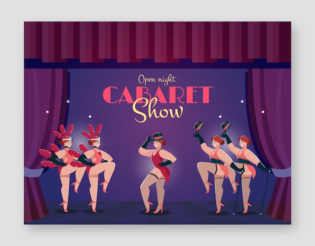 Free Vector flat cabaret photocall template