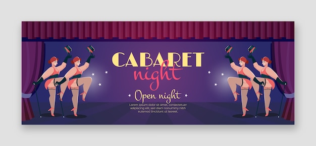 Flat cabaret social media cover template