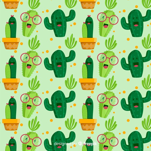 Flat cactus pattern