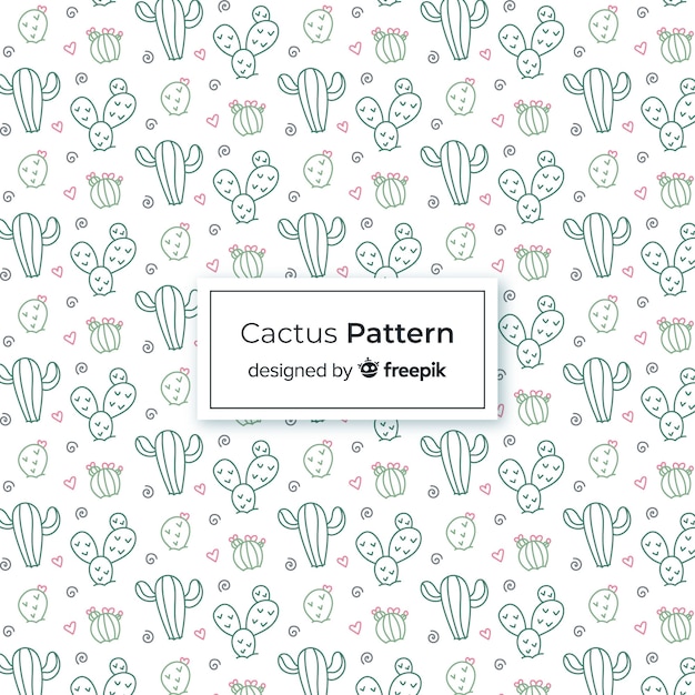 Free Vector flat cactus pattern