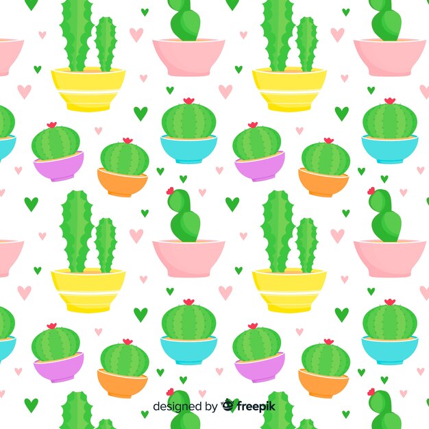 Flat cactus pattern