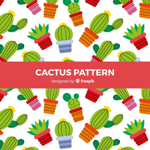 Flat cactus pattern