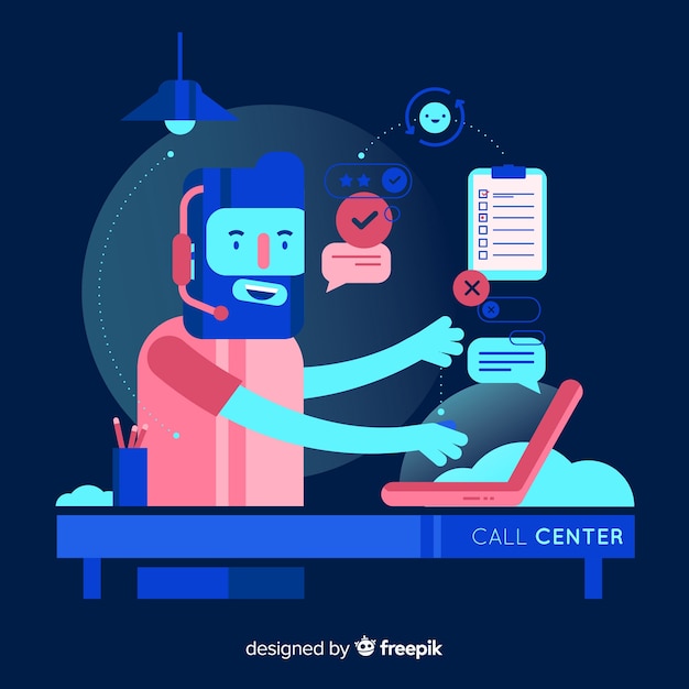 Free Vector flat call center agent concept