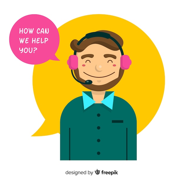 Free Vector flat call center agent concept