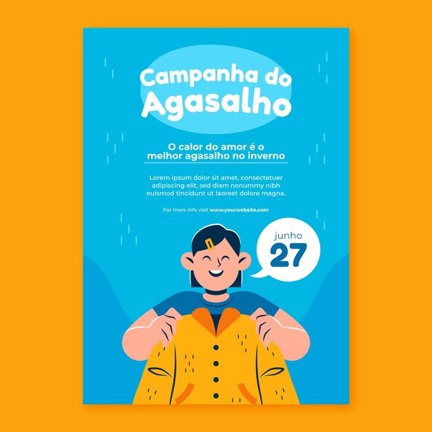 Flat campanha do agasalho vertical poster template