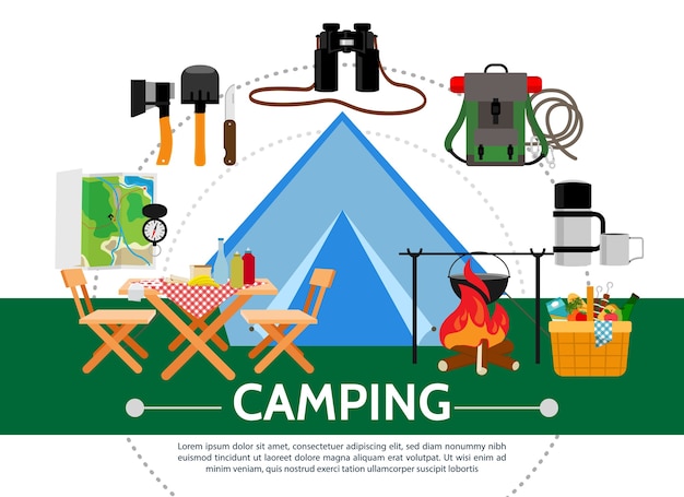 Flat camping template 